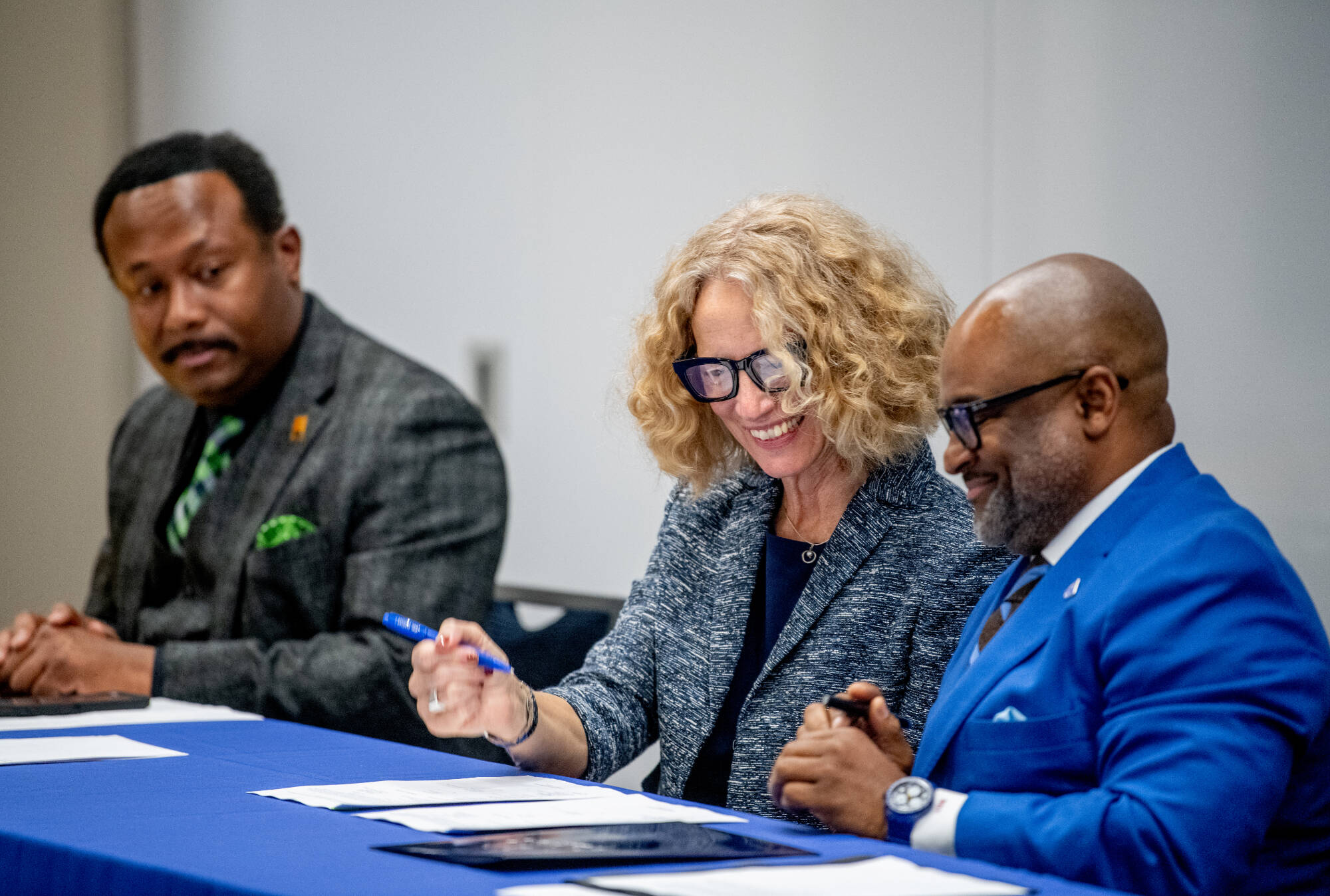Acting Provost Jennifer Drake said the agreement with Wilberforce provides opportunities for students to earn master's degrees in computer science, data analytics, cybersecurity, computer engineering and electrical engineering. She said Voorhees studen...